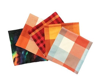 Mens Handkerchiefs, Set of 5 Plaid Handkerchiefs, Flannel Handkerchiefs, Reusable Tissues, Hankies, Handkerchiefs MH675