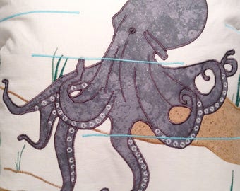 Pillow Cover, Octopus Pillow Cover, Throw Pillow Cover, Handmade Pillow Cover, Octopus Cover, Octopus Design, Designer Pillow  MDPC122