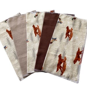 Mens Handkerchiefs, Set of 5 Print Handkerchiefs, Flannel Handkerchiefs, Reusable Tissues, Hankies, Monogrammed Handkerchiefs MH683