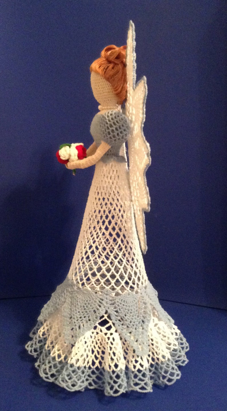 Angel Christening,Birthday Gift Mother/'s Day Gift Angel Decoration Decorative Angel Gift A600 Crochet Angel White Tall Crochet Angel