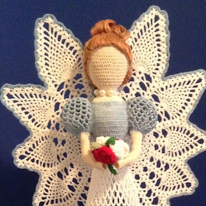Angel, Hand Crochet Angel, Crochet Angel, White Tall Crochet Angel, White Angel, Angel Decoration, Decorative Angel, Handmade Angel  A600