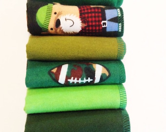 Boys Handkerchiefs, Lunchbox Napkins,Set of 7, Child Prints Flannel Handkerchiefs, Reusable Tissues, Paperless Hankies, Unisex Hankies MH621