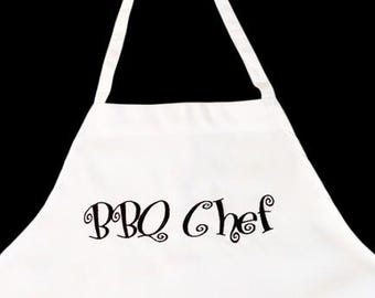 Apron,  BBQ Chef Apron, Men's Apron, Fathers Day Gift, BBQ Apron, Kitchen Apron, Embroidered Apron, Dad Birthday, Dad Christmas Gift A102