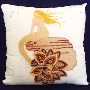 Pillow Cover, Mermaid Pillow Cover, Throw Pillow Cover, Handmade Pillow Cover, Mermaid Cover, Mermaid Design, Designer Pillow  MDPC132