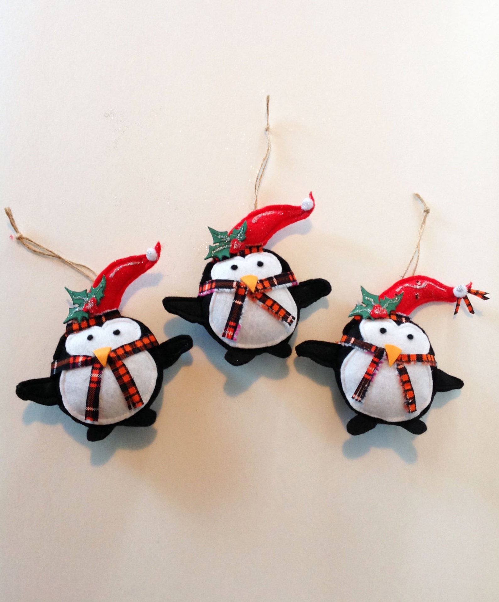 Christmas Ornaments Penguin Ornamentsset of 3christmas Etsy