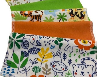 Child Handkerchiefs, Lunchbox Napkins,Set of 7, Child Prints Flannel Handkerchiefs,Reusable Tissues,Cloth Handkerchiefs,Unisex Hankies CH516