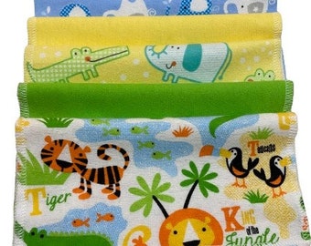 Child Handkerchiefs, Set of 6, Lunchbox Napkins,Child Prints Flannel Handkerchiefs,Reusable Tissues,Cloth Handkerchiefs,Unisex Hankies CH515