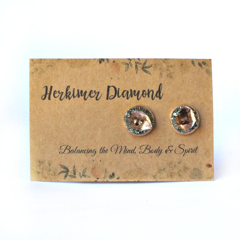 Herkimer Diamond Earrings Herkimer Diamond Studs Herkimer Earrings Diamond Stud Earrings Diamond Earrings April Birthstone