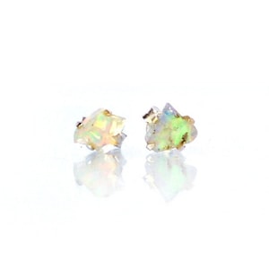 Raw Opal Earrings Set in 925 Sterling Silver Studs, Australian Opal Jewelry, Boho Earrings, Bohemian Earrings, Handmade Earrings
