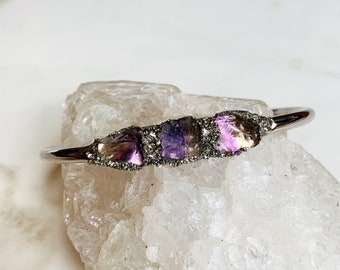 Raw Ametrine Crystal Bracelet, Healing Gemstone Jewelry