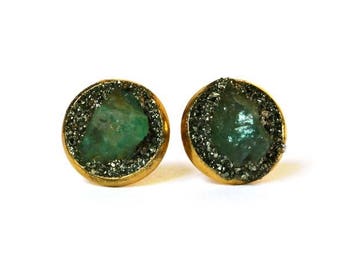 Emerald Earrings, Emerald Stud Earrings, Emerald Jewelry, May Birthstone Jewelry, Emerald Birthstone Earrings, May Birthday Gift