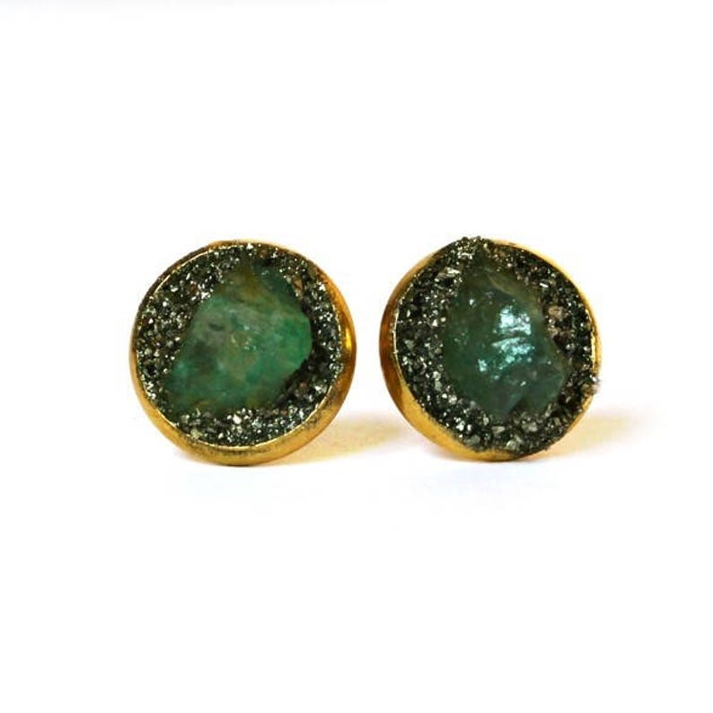 Emerald Earrings, Emerald Stud Earrings, Emerald Jewelry, May Birthstone Jewelry, Emerald Birthstone Earrings, May Birthday Gift 