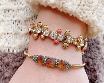 Raw Citrine Cuff Bracelet, November Birthstone, Healing Crystals