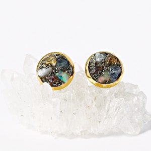 Personalized Raw Birthstone Stud Earrings, Gemstone Jewelry