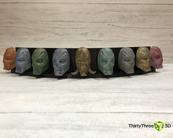 Skyrim  9 Dragon Priest Masks Display 3D Printed, Unofficial