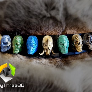 Skyrim 9 Dragon Priest Masks Display 3D Printed, Unofficial image 1