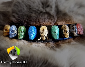 Skyrim  9 Dragon Priest Masks Display 3D Printed, Unofficial