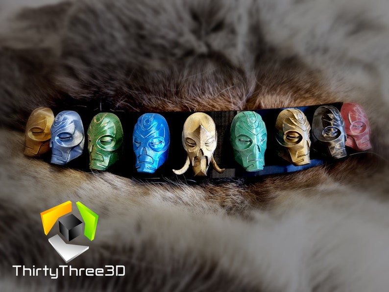 Skyrim 9 Dragon Priest Masks Display 3D Printed, Unofficial image 1