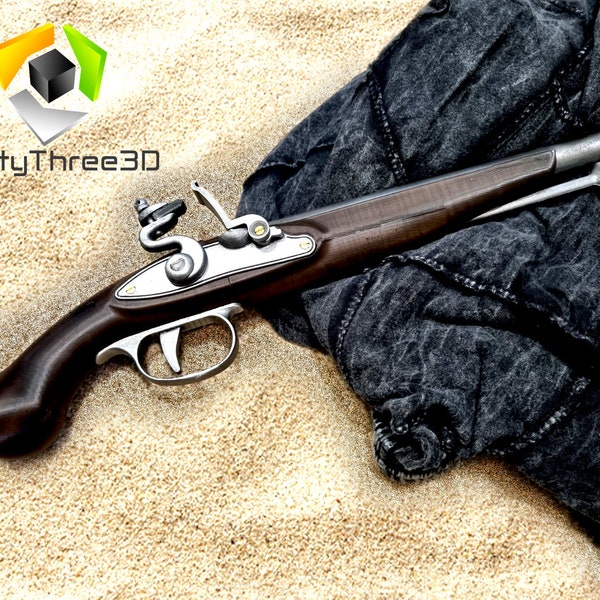 Flintlock Pistol, 3D Printed, Mechanised, US