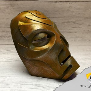 Skyrim Dragon Priest Masks, Wearable, 3D Printed, Unofficial. US Wolsung Orange
