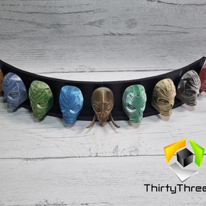 Skyrim 9 Dragon Priest Masks Display 3D Printed, Unofficial image 3