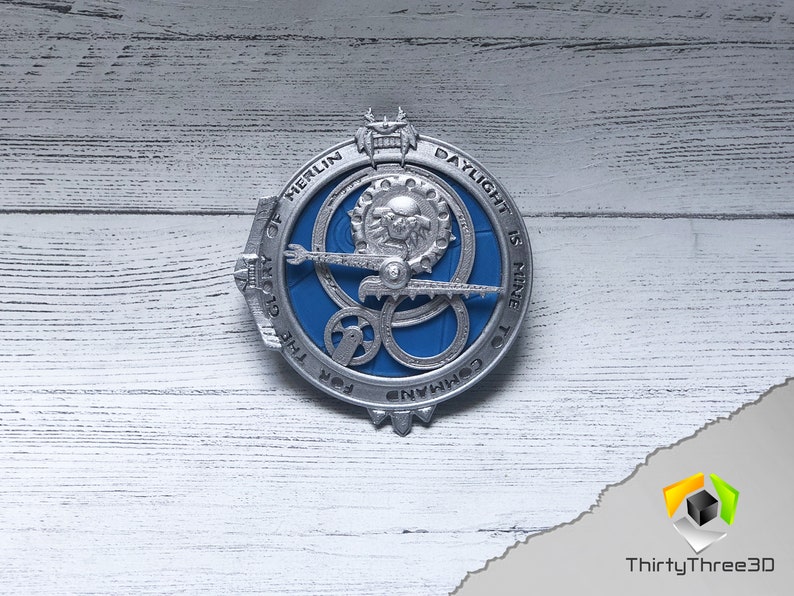 Trollhunters Amulet of Daylight / Eclipse, Thin design, 3d Printed, Unofficial Blue