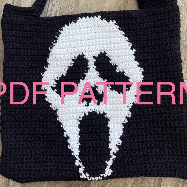 Scream Pattern, Ghostface, Pattern Panel, Tapestry Crochet