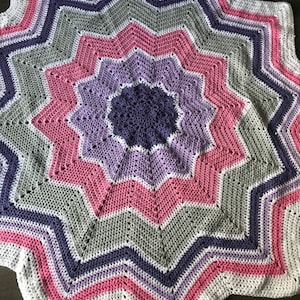 Couverture étoile au crochet /Star crochet blanket