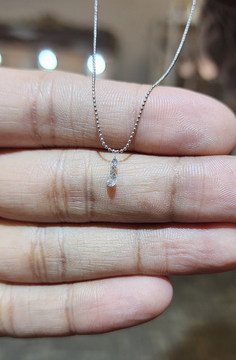 2 Diamond Necklace Custom Diamond Chain Custom Diamond Pendant Diamond Cluster Necklace Diamond