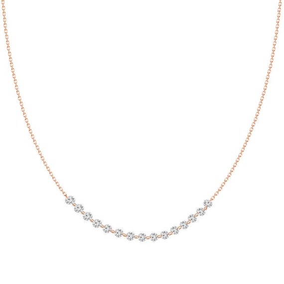 15 Diamond Collar Necklace in 18k Gold Chain And Diamond 