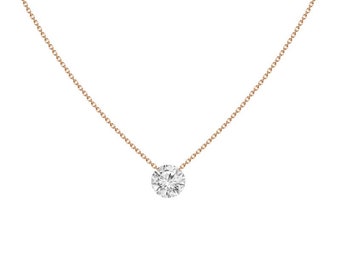 Solitaire Diamond Necklace 18k Gold Diamond Necklace White Gold Diamond Necklace Simpe Diamond Necklace Gold Diamond Necklace