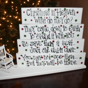 Christmas in Heaven Save a chair sign