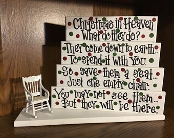 Christmas in Heaven Save a chair sign