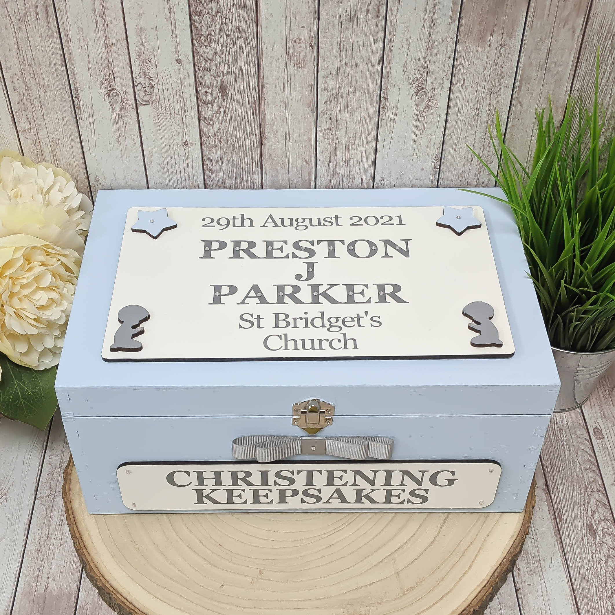 Personalised Boy's Christening Keepsake Box Baptism Etsy