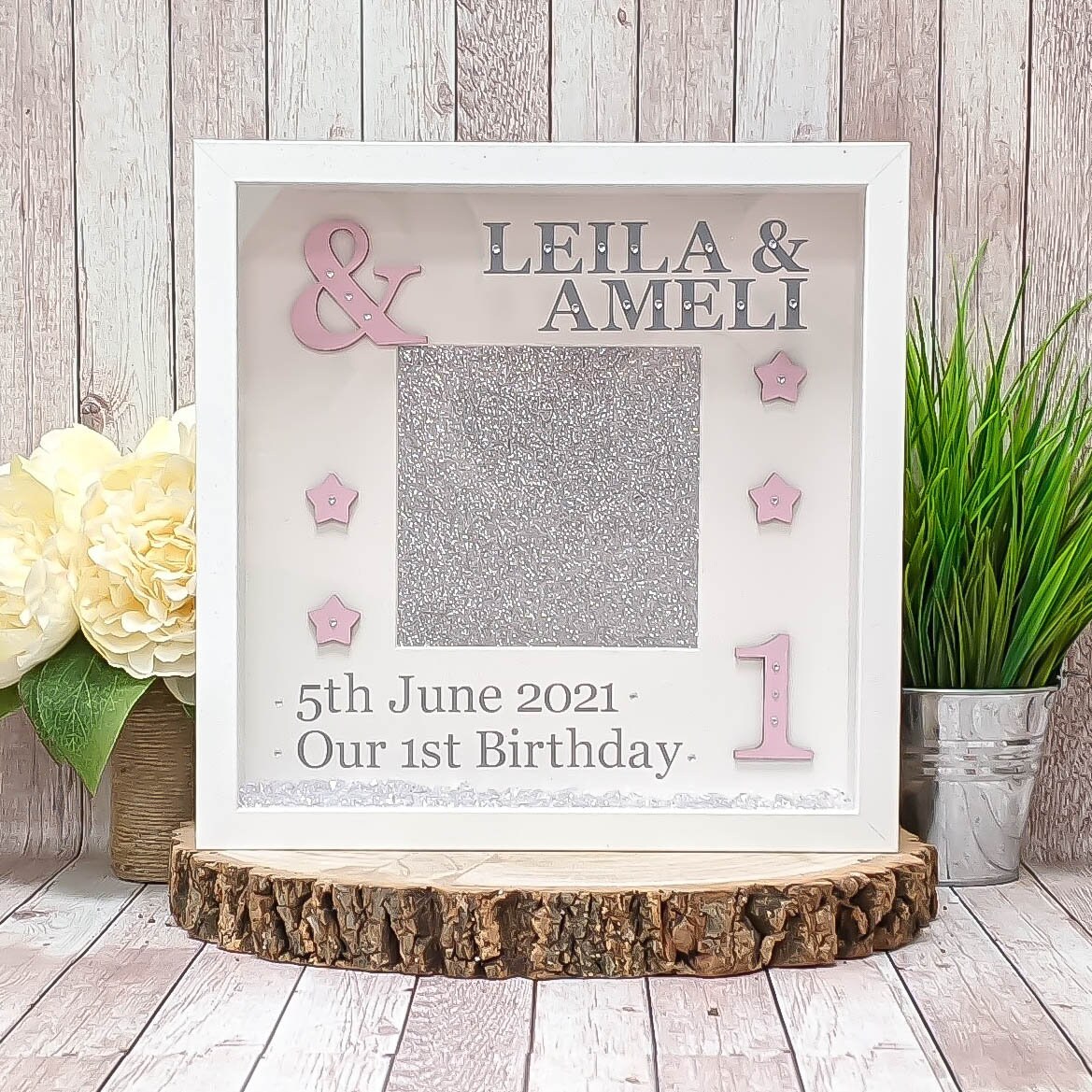 Personalised 1st Birthday Photo Frame for Twins Twin Birthday Etsy