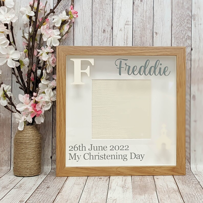Personalised Wooden Christening Baby Boy Keepsake Photo Frame Etsy UK