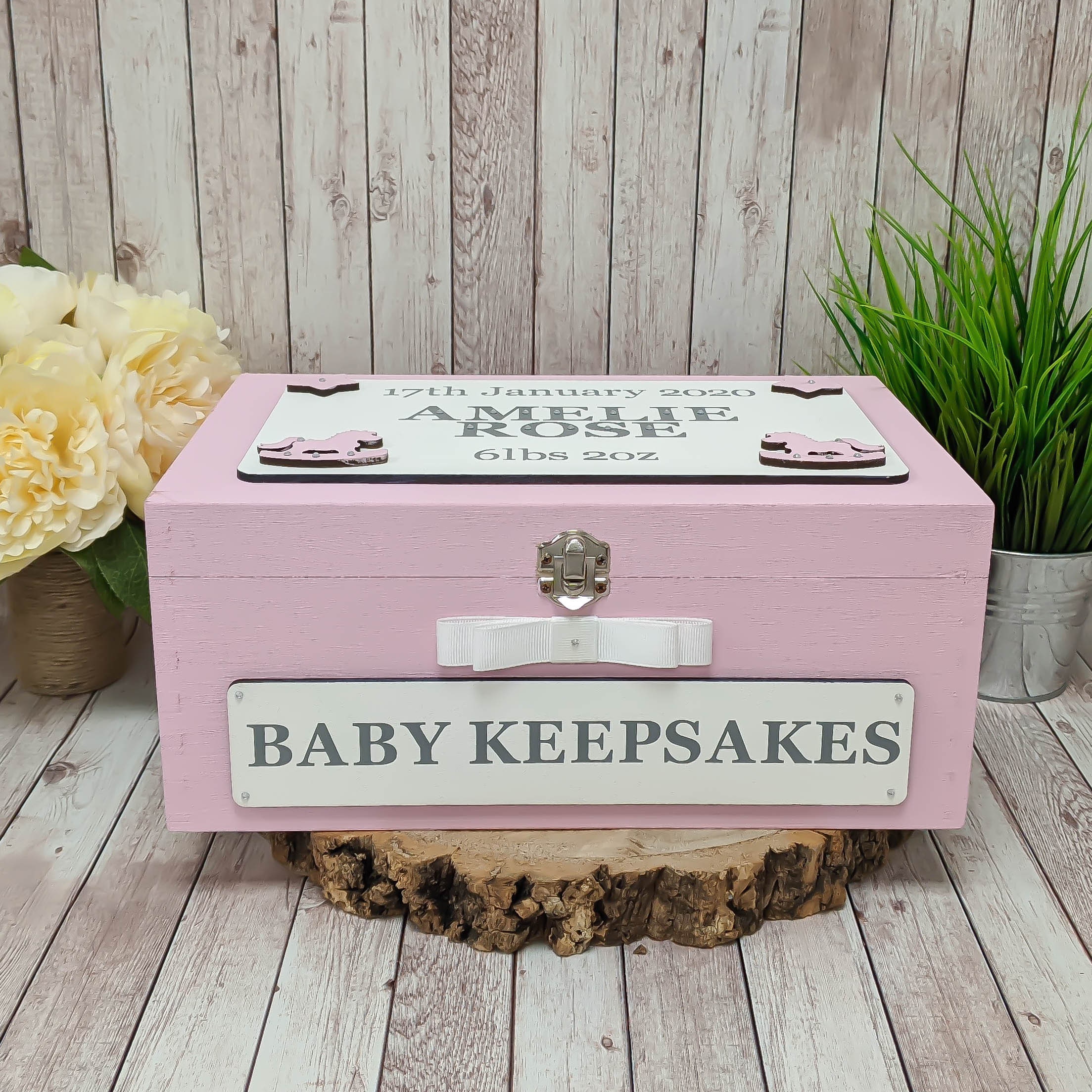 Personalised Baby Keepsake Box New Baby Girl Keepsake Box  Etsy