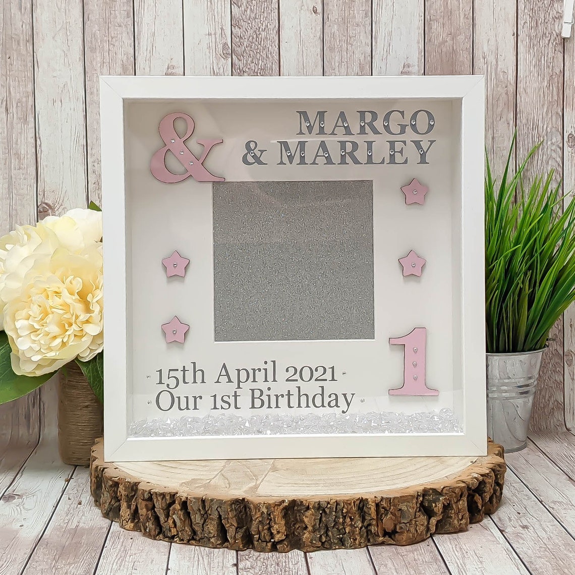 Personalised 1st Birthday Photo Frame for Twins Twin Birthday Etsy