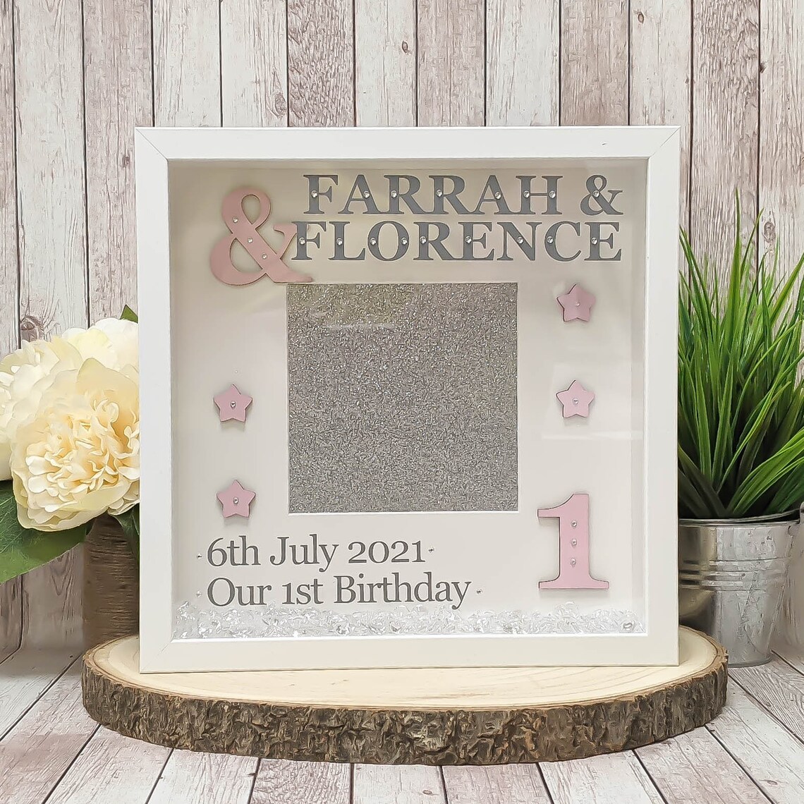 Personalised 1st Birthday Photo Frame for Twins Twin Birthday Etsy