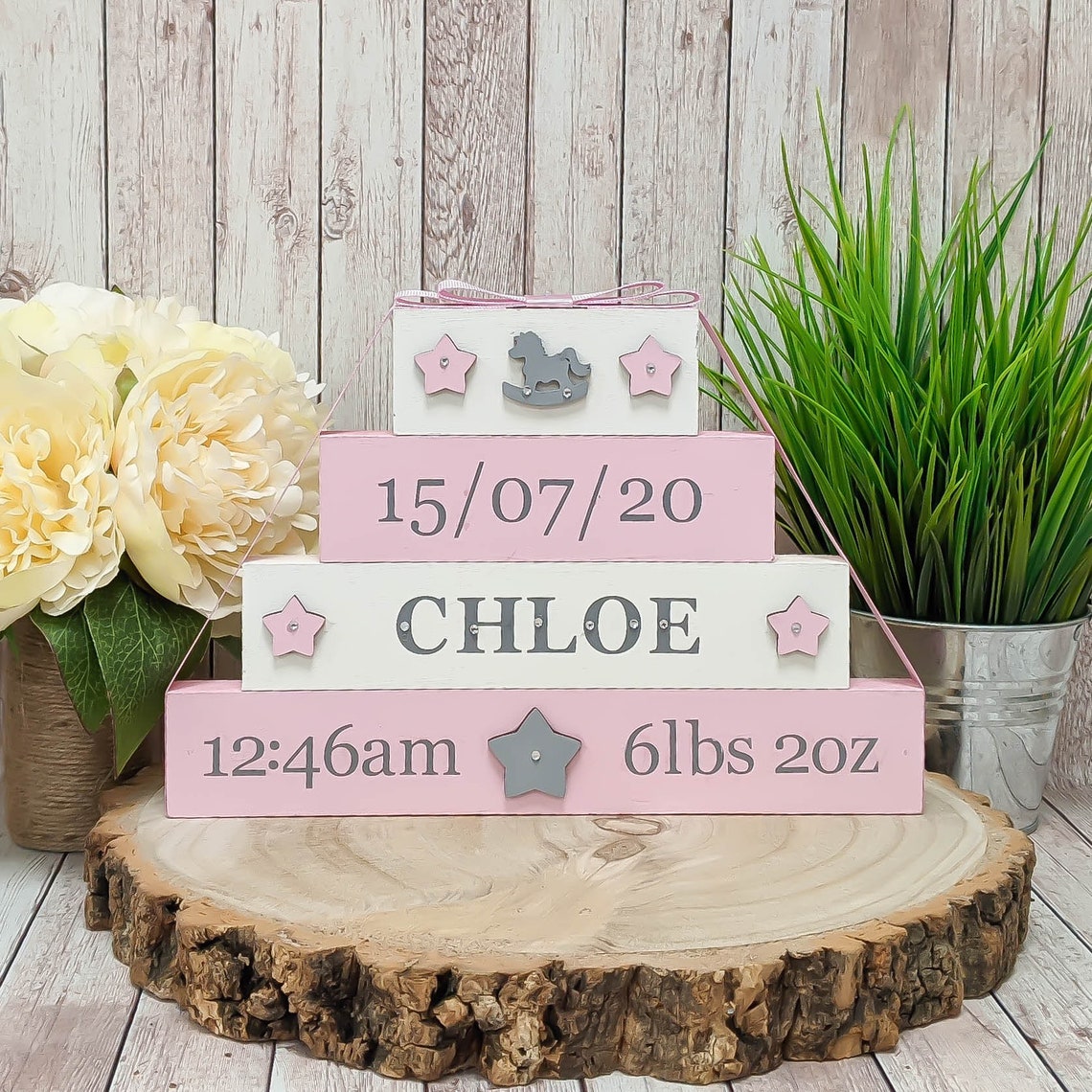 Personalised New Baby Birth Details Gift for Baby Girl Etsy