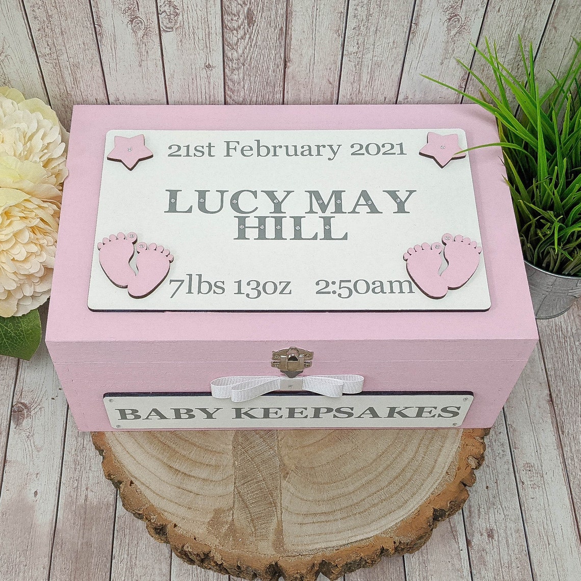Personalised Baby Keepsake Box New Baby Girl Keepsake Box Etsy