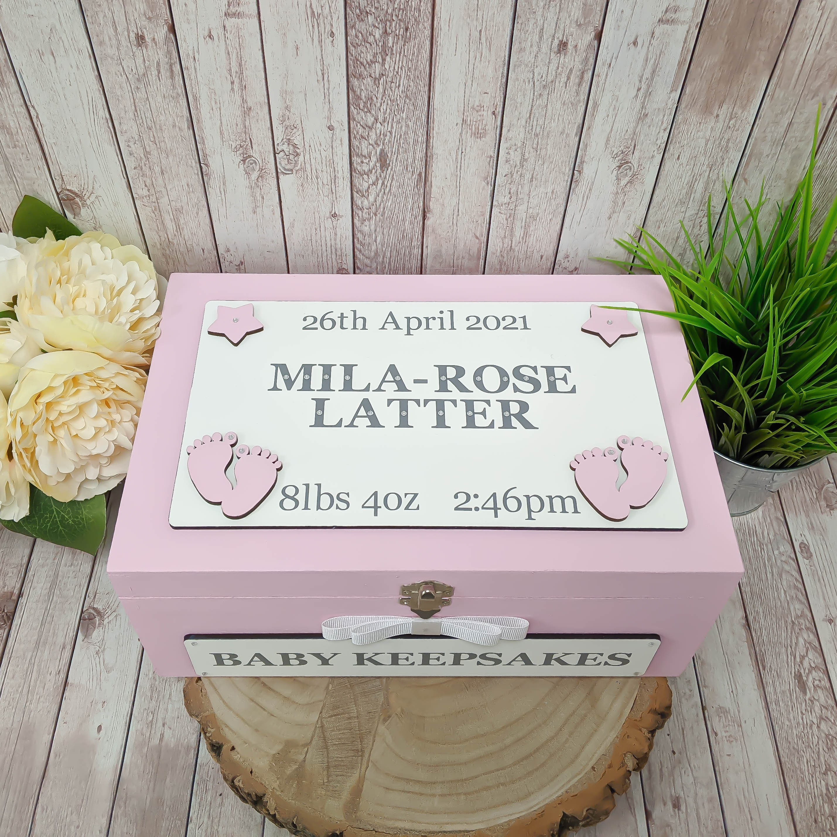 Personalised Baby Keepsake Box New Baby Girl Keepsake Box Etsy
