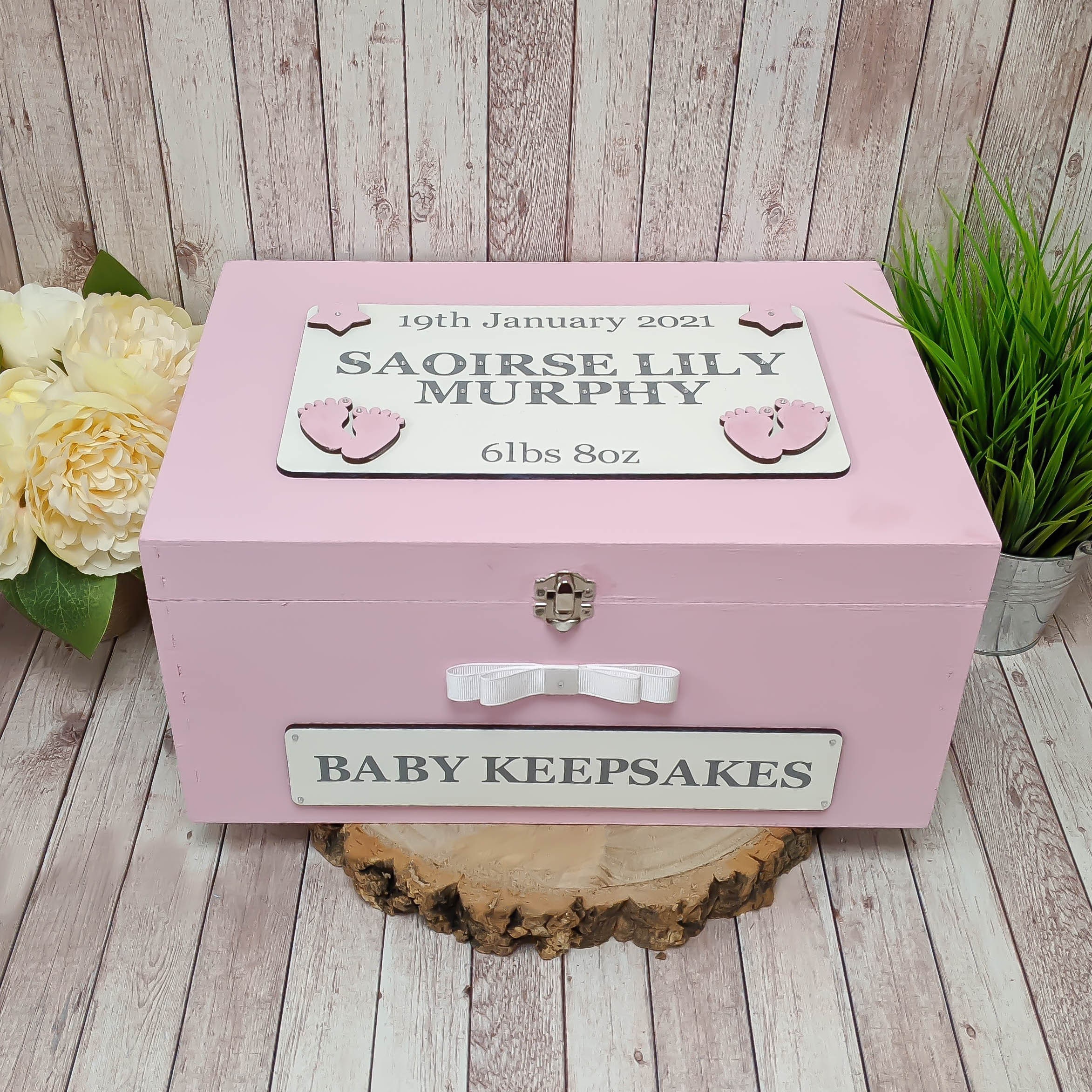 Personalised New Baby Keepsake Box Gift for Baby Girl  Etsy