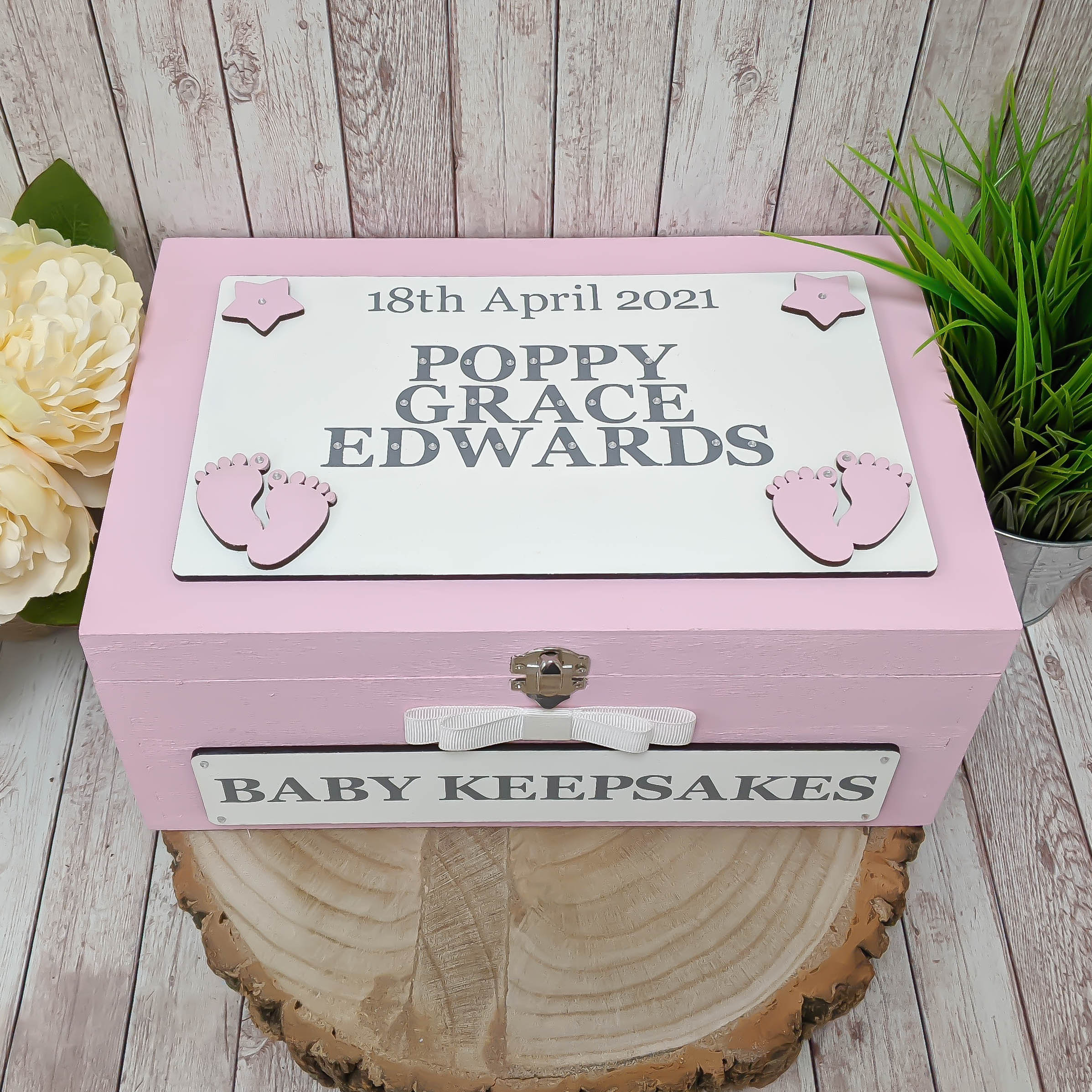 Personalised Baby Keepsake Box New Baby Girl Keepsake Box Etsy
