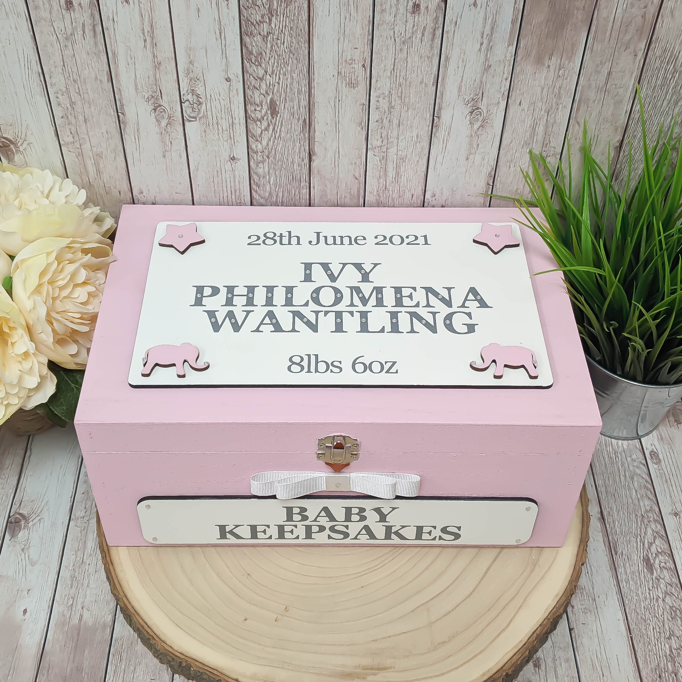 Personalised Baby Keepsake Box New Baby Girl Keepsake Box Etsy