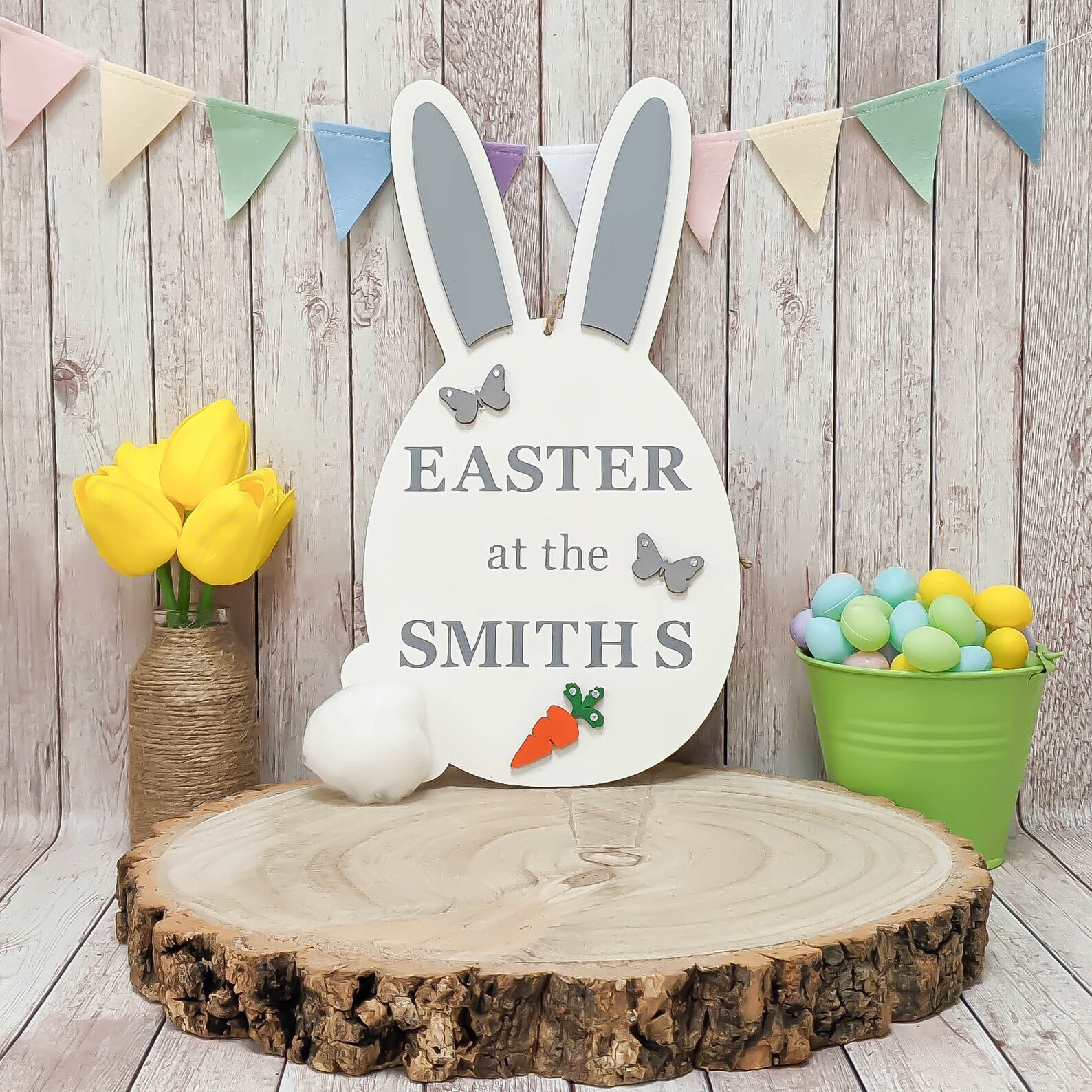 Personalised Easter Decor Easter At The Sign Easter Etsy