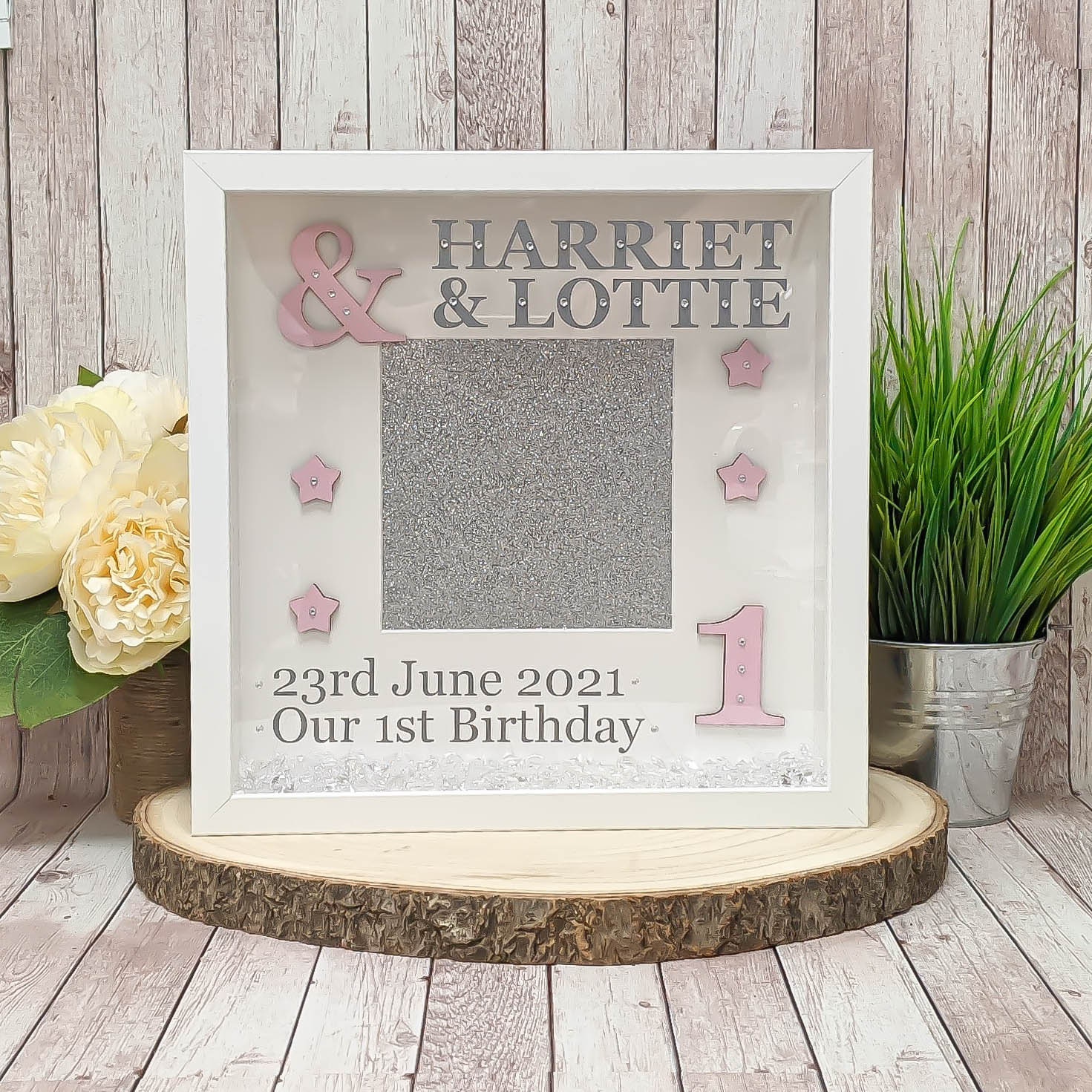 Personalised 1st Birthday Photo Frame for Twins Twin Birthday Etsy