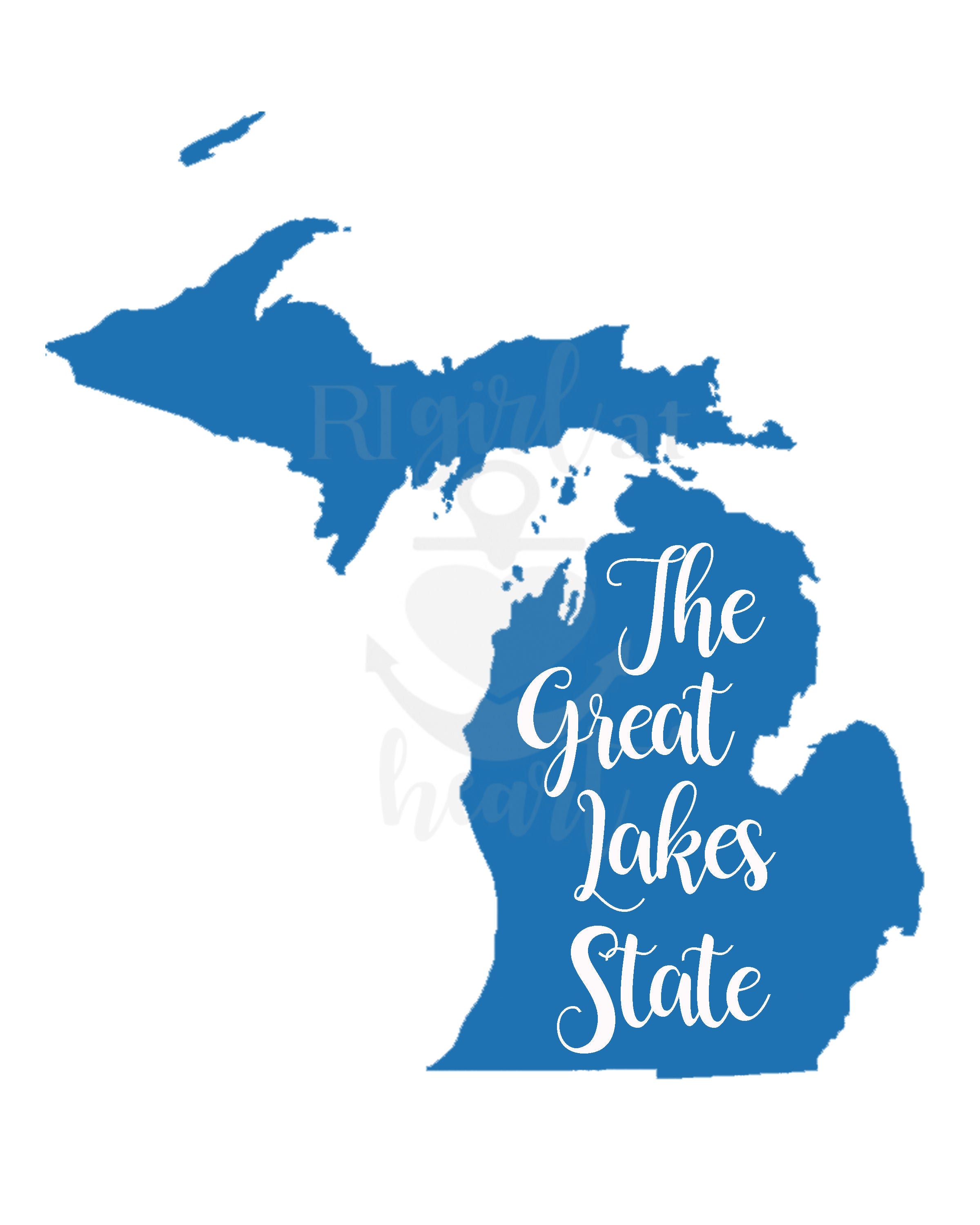 Michigan State Nickname - the Great Lakes State - INSTANT DIGITAL DOWNLOAD  Wall Art, 4 Colors, State History - Etsy, image size:2400x3000