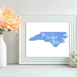 North Carolina state nickname - The Tar Heel State - INSTANT DIGITAL DOWNLOAD Wall art, 4 colors, state history