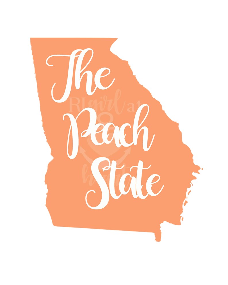 State Nickname the Peach State INSTANT DIGITAL DOWNLOAD Wall